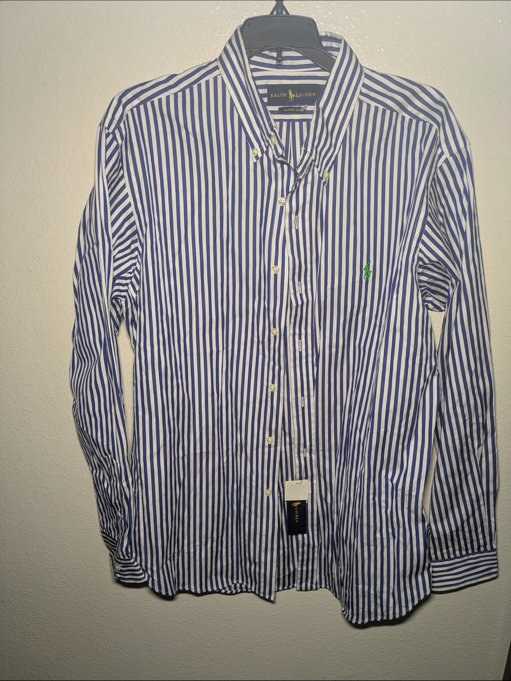 Ralph Lauren Blue & White Striped Button-Down Shirt